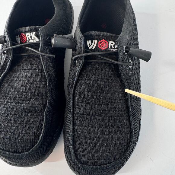 Larnmern Slip-On Work Shoes Unisex Size 5 Black Steel Toe Loafers Casual Safety - Picture 10 of 12